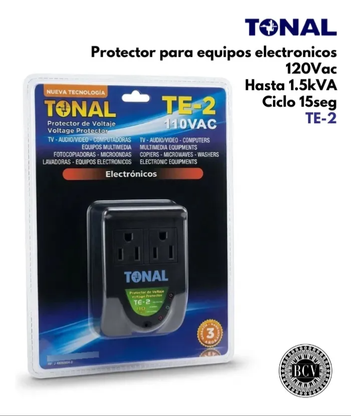 Protector De Voltaje 110v Tonal Electrónicos Tv, Computadora Blanco