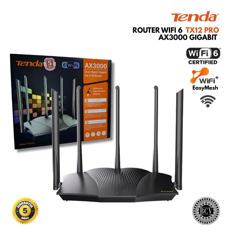 Router Tenda Ax3000 Tx12 Pro Wifi 6 Hasta 2976 Mbps