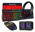 Combo gaming teclado mouse audífonos y cornetas T-wolf Tf850