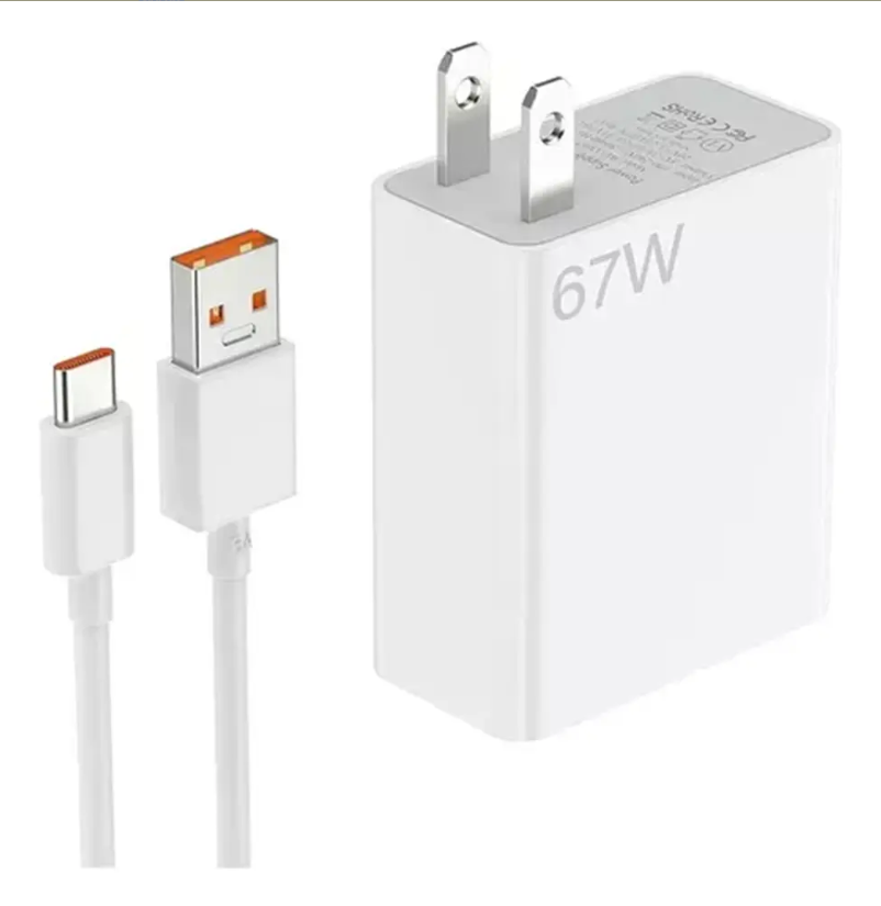 Cargador Xiaomi Tipo C Carga Rápida 67w Blanco