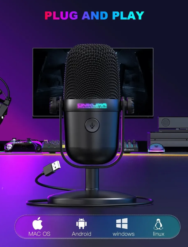 Micrófono Profesional Condensador Escritorio Podcast Gamer