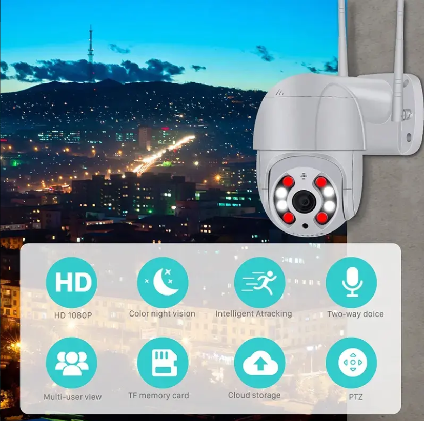 Cámara Robot Seguridad Ip Wifi Para Interperie