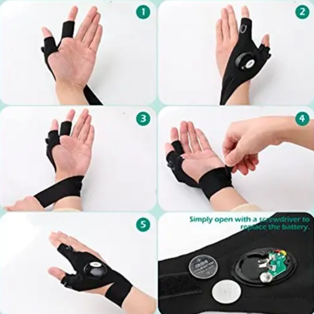 Guantes Linterna De Luz Led Para Interiores Y Exteriores