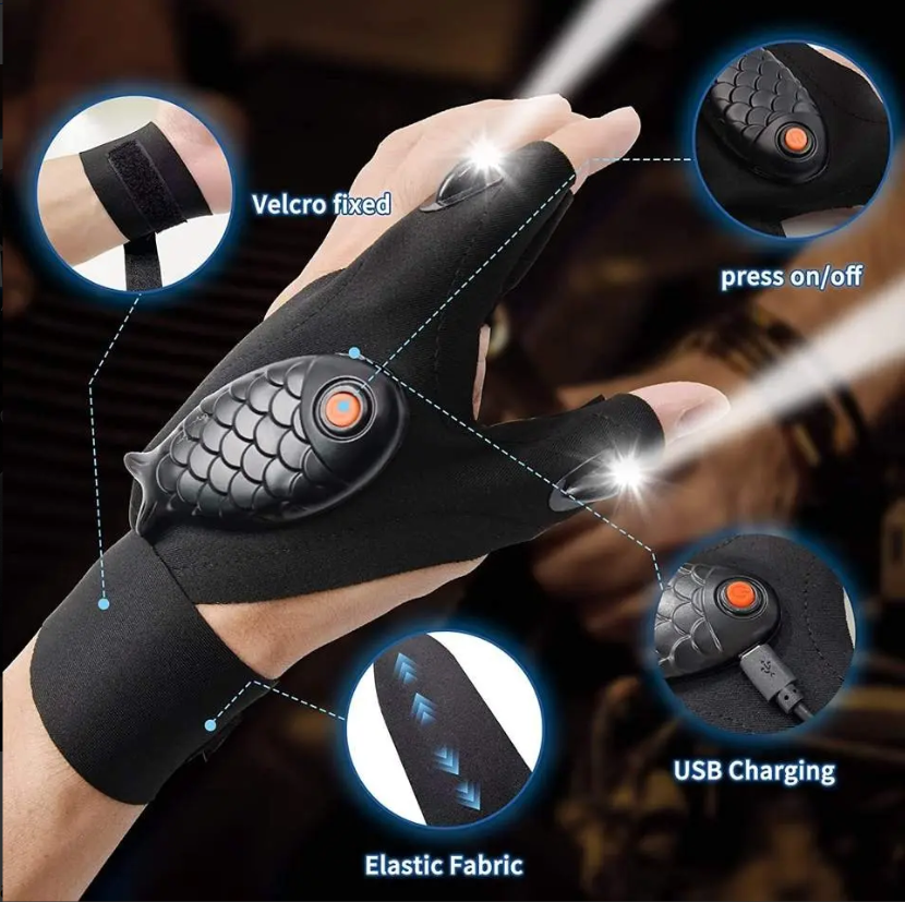 Guantes Linterna De Luz Led Para Interiores Y Exteriores