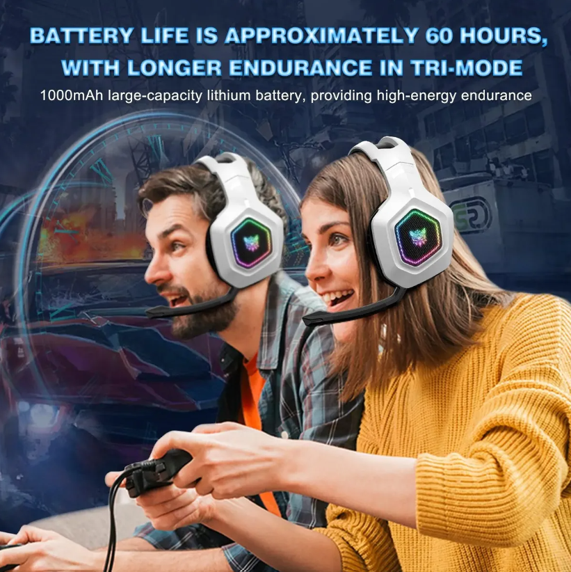 Audífono Gamer Inalámbrico Micrófono Bluetooth Recargable