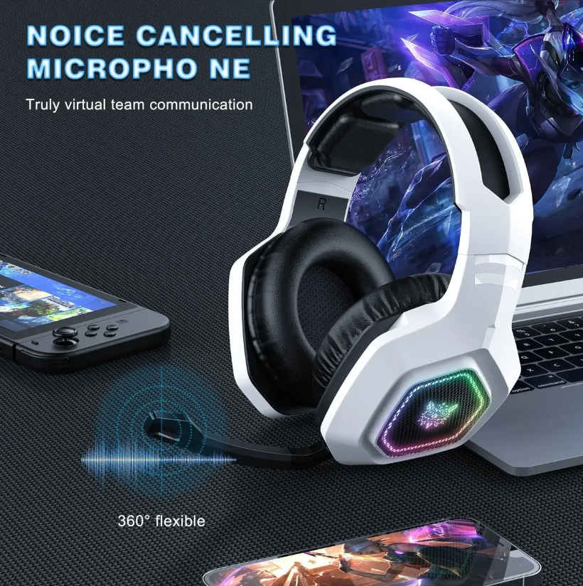 Audífono Gamer Inalámbrico Micrófono Bluetooth Recargable