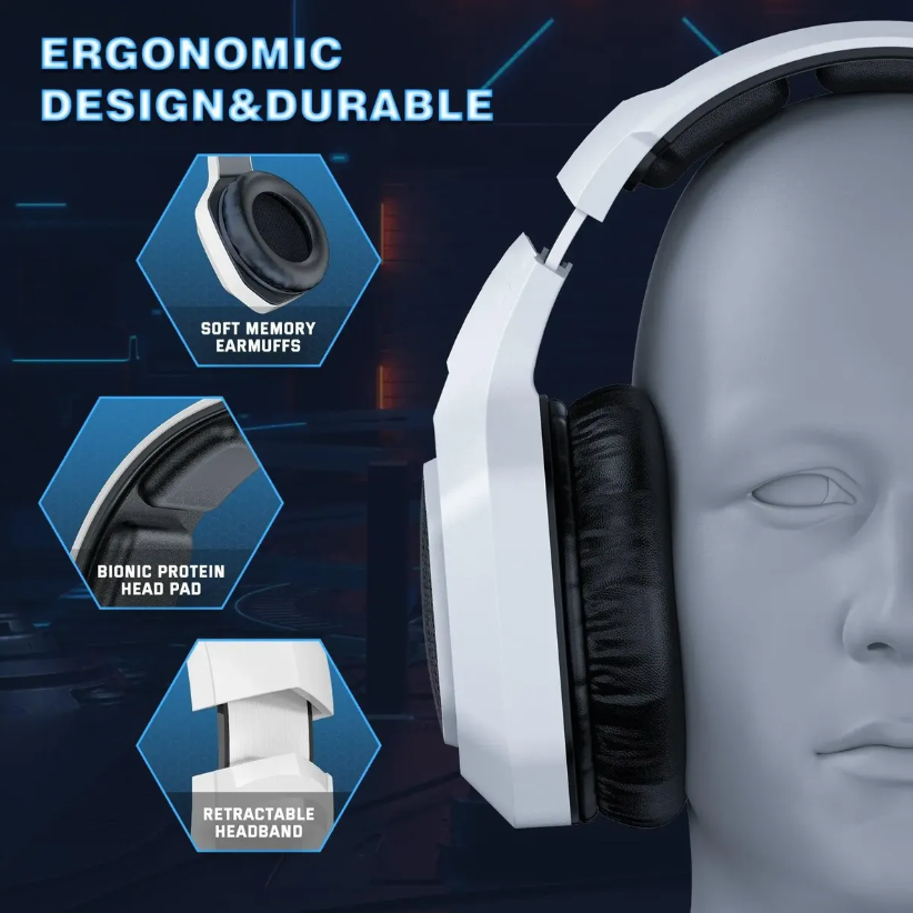 Audífono Gamer Inalámbrico Micrófono Bluetooth Recargable